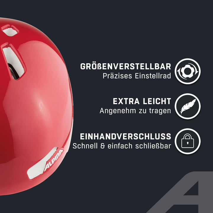 ALPINA HACKNEY - Leichter, Bruchfester &amp; Optimal Klimatisierter Fahrradhelm Mit Nachrüstbarem LED Fü