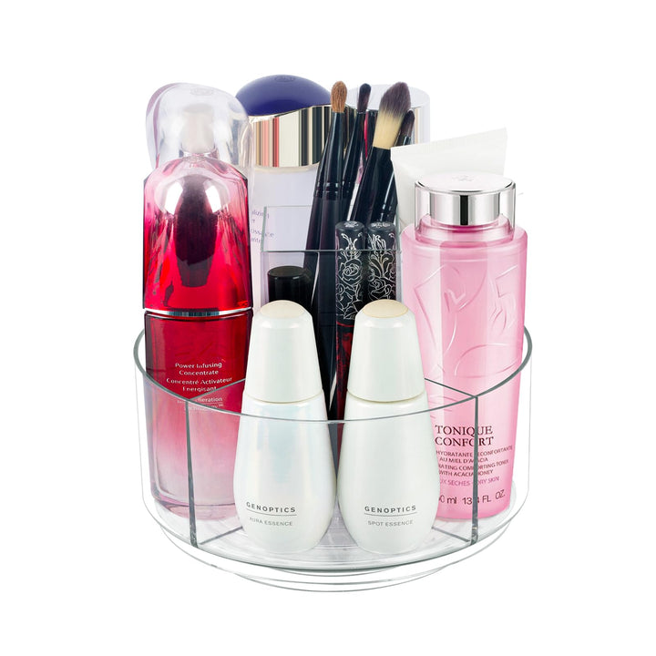360° Drehbarer Make up Organizer, Transparenter Lazy Susan Organizer für Waschtisch, Kosmetikvitrine