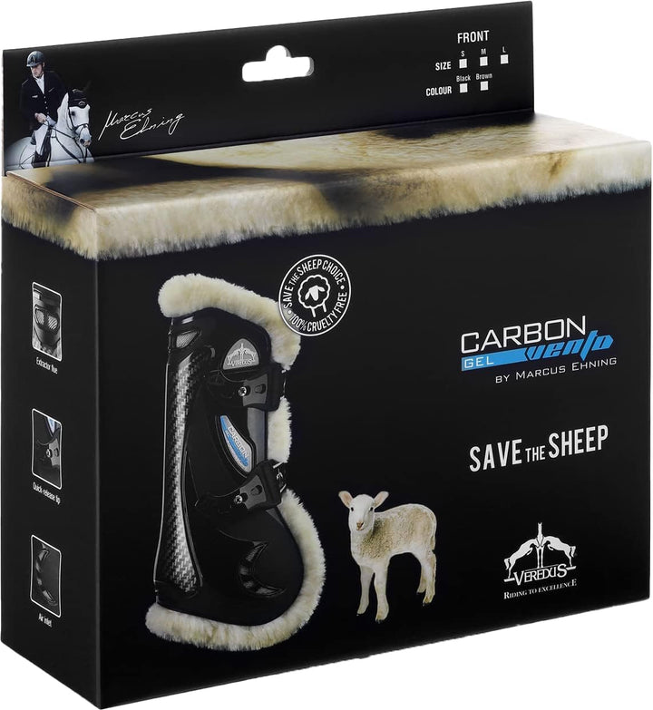 Veredus Carbon Gel Vento Save The Sheep Front Tendon Boot schwarz L, schwarz L