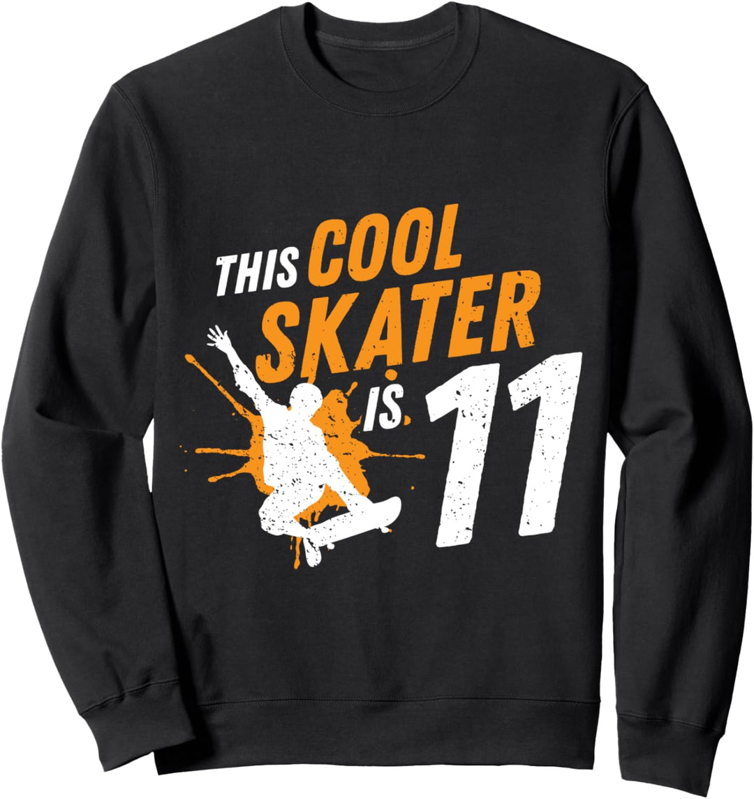 11. Geburtstag Geschenk Jungs Kinder Skater Skateboard Fan Sweatshirt