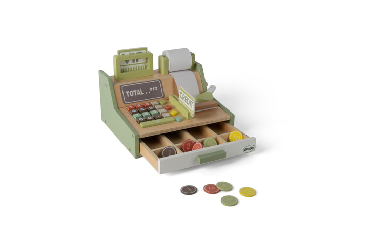 Kaufladenkkasse Holz Geschenkbox 17 Teile