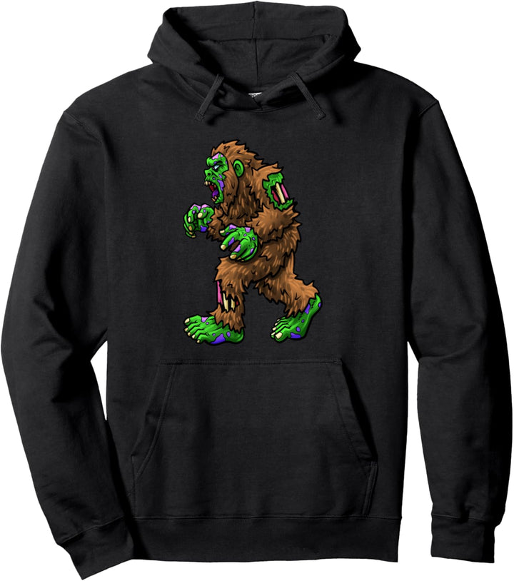 Zombie Bigfoot Sasquatch Halloween Design Pullover Hoodie