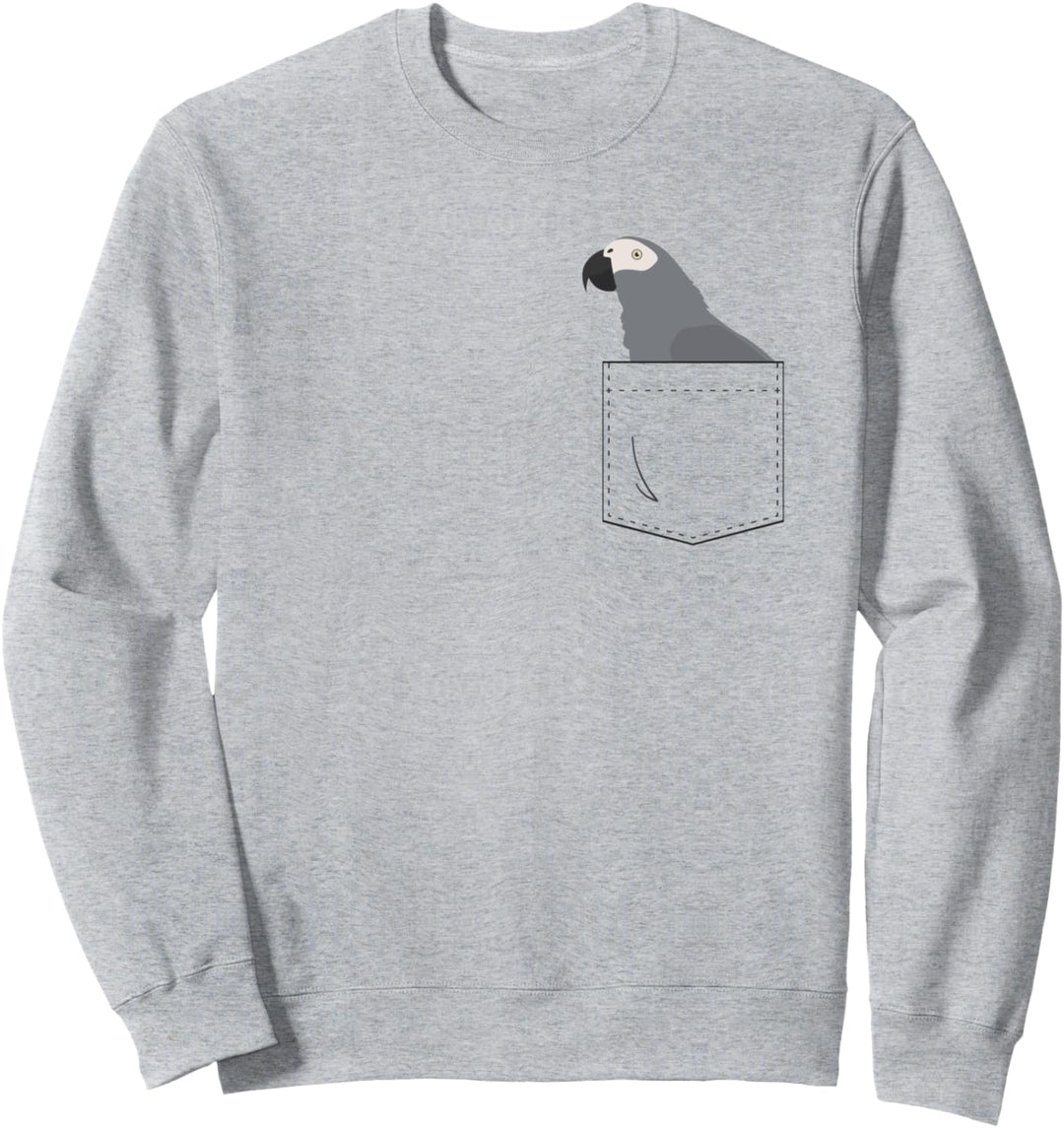 Graupapagei, gefälschte Tasche Sweatshirt