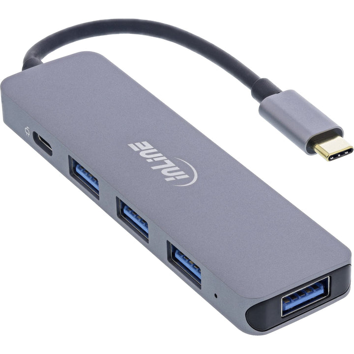 InLine USB 3.2 USB-Typ C Multi Hub (4X USB-A 5Gb/s + USB Typ-C (Data/PD 87W), OTG, Aluminiumgehäuse,