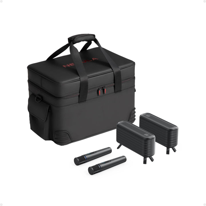 NEBULA X1 Sound- und Transport-Set für den Beamer, kabellose Satellitenlautsprecher, kabellose Mikro