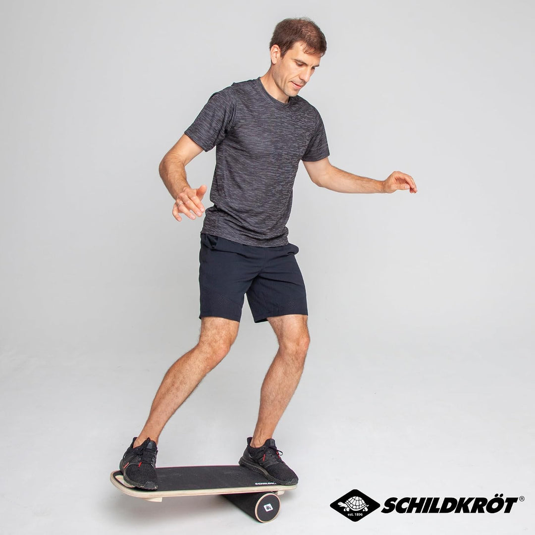 Schildkröt Wooden Balance Board aus Echtholz, Gleichgewichtsboard für Indoor-Surfen und Skaten, Core