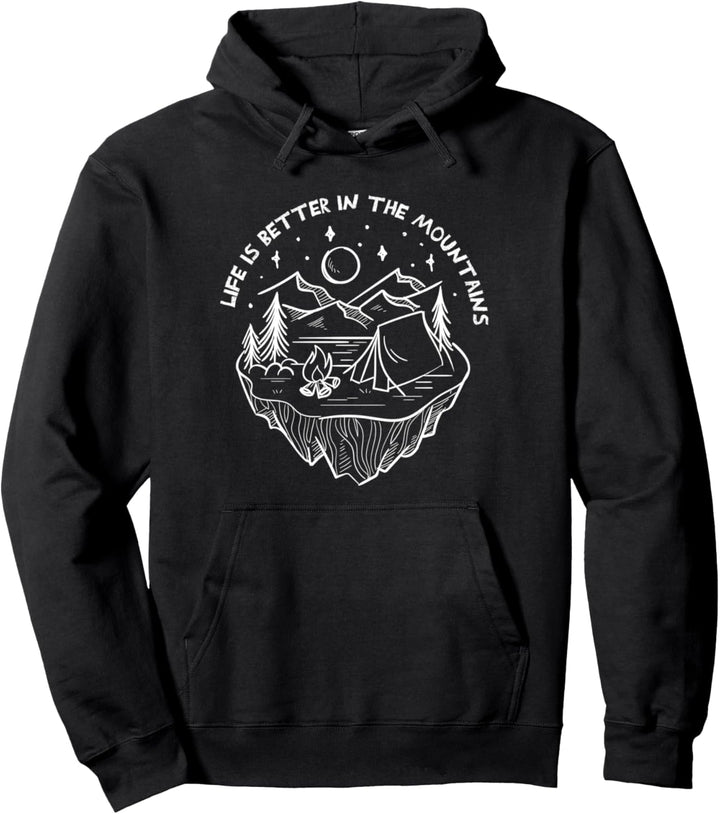 Wandern Camping Leben in den Bergen Natur Pullover Hoodie