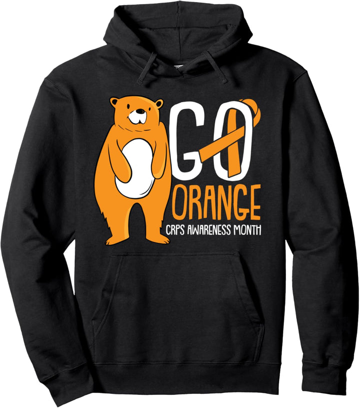 Orange Ribbon CRPS Awareness Complex Regional Pain Syndrome Pullover Hoodie