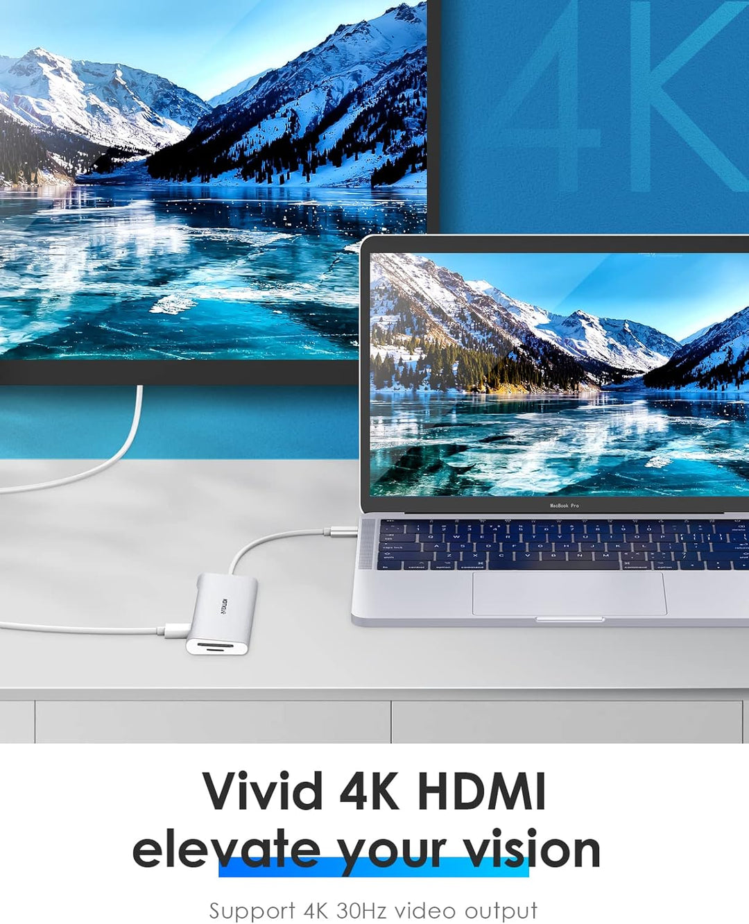 LENTION USB C Hub mit 4K HDMI, USB 3.0, SD&amp;TF Kartenleser, 100W Aufladung, Typ C Adapter kompatibel