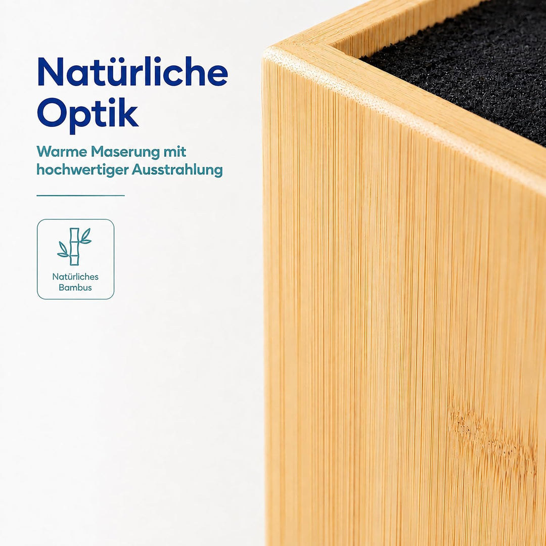 Relaxdays Messerblock magnetisch, Borsteneinsatz, natur