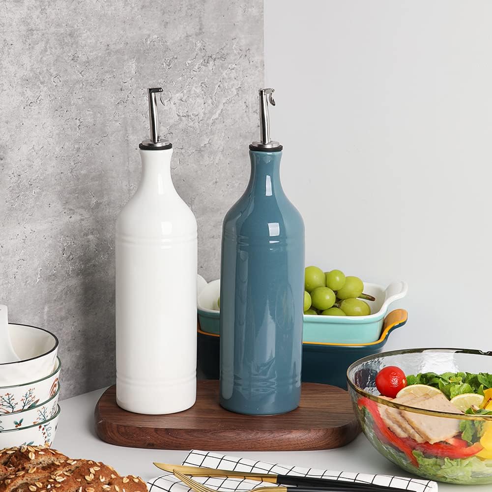 Sweejar Home Grosse keramische Olivenölspenderflasche, Opaque Oil Cruet schützt Öl, um Oxidation zu