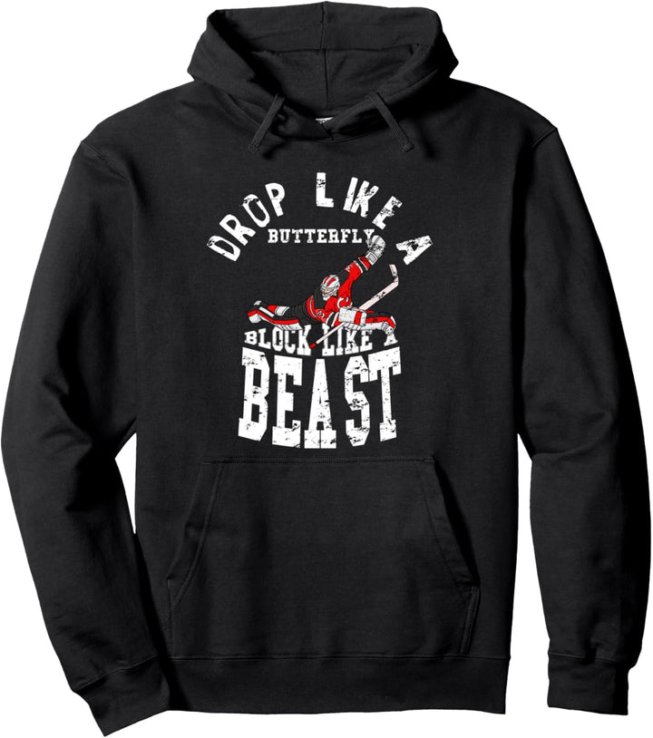 Lustige Eishockeyspieler-Geschenk-Tormann-Kleidergraphik Pullover Hoodie