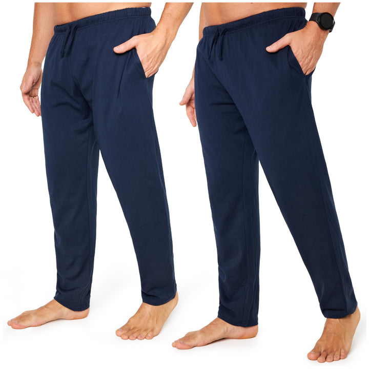CityComfort Herren Schlafanzughose Lang mit Seitentaschen &amp; elastischem Bund, 2er Pack XL Bund mit K