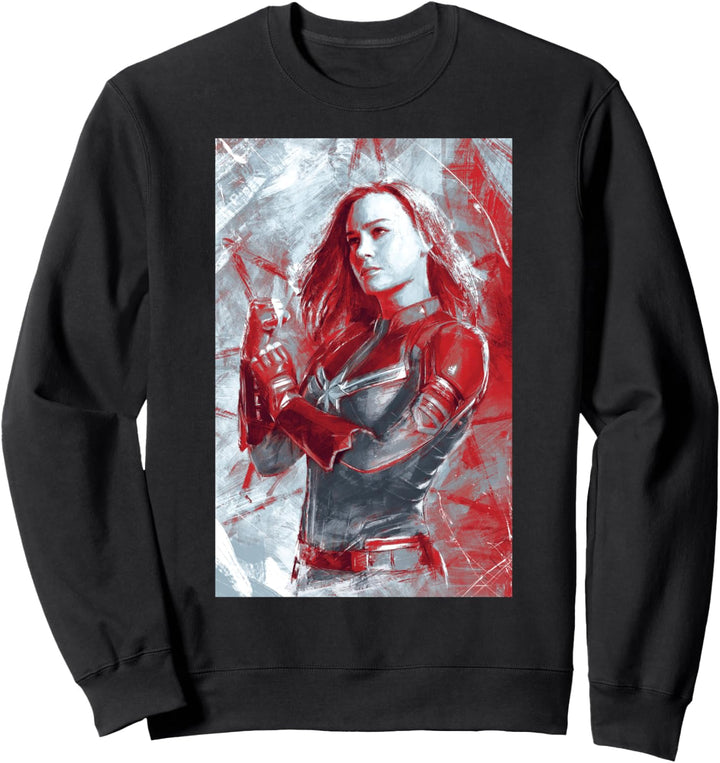 Marvel Avengers Captain Marvel Red Painted Portrait Sweatshirt