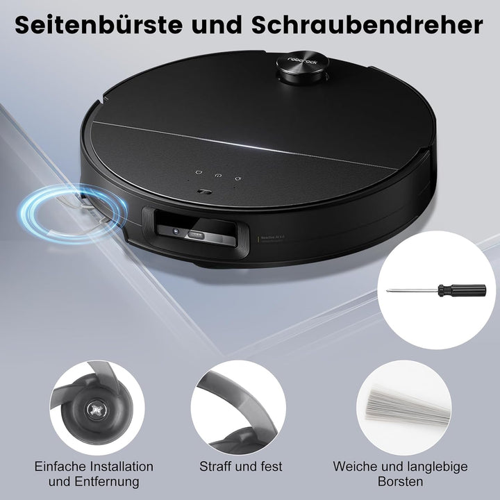 36 Stück Zubehör für Roborock Saros 10 Saugroboter, Ersatzteil Set | 4 Hauptbürsten, 4 Filter, 4 Hal