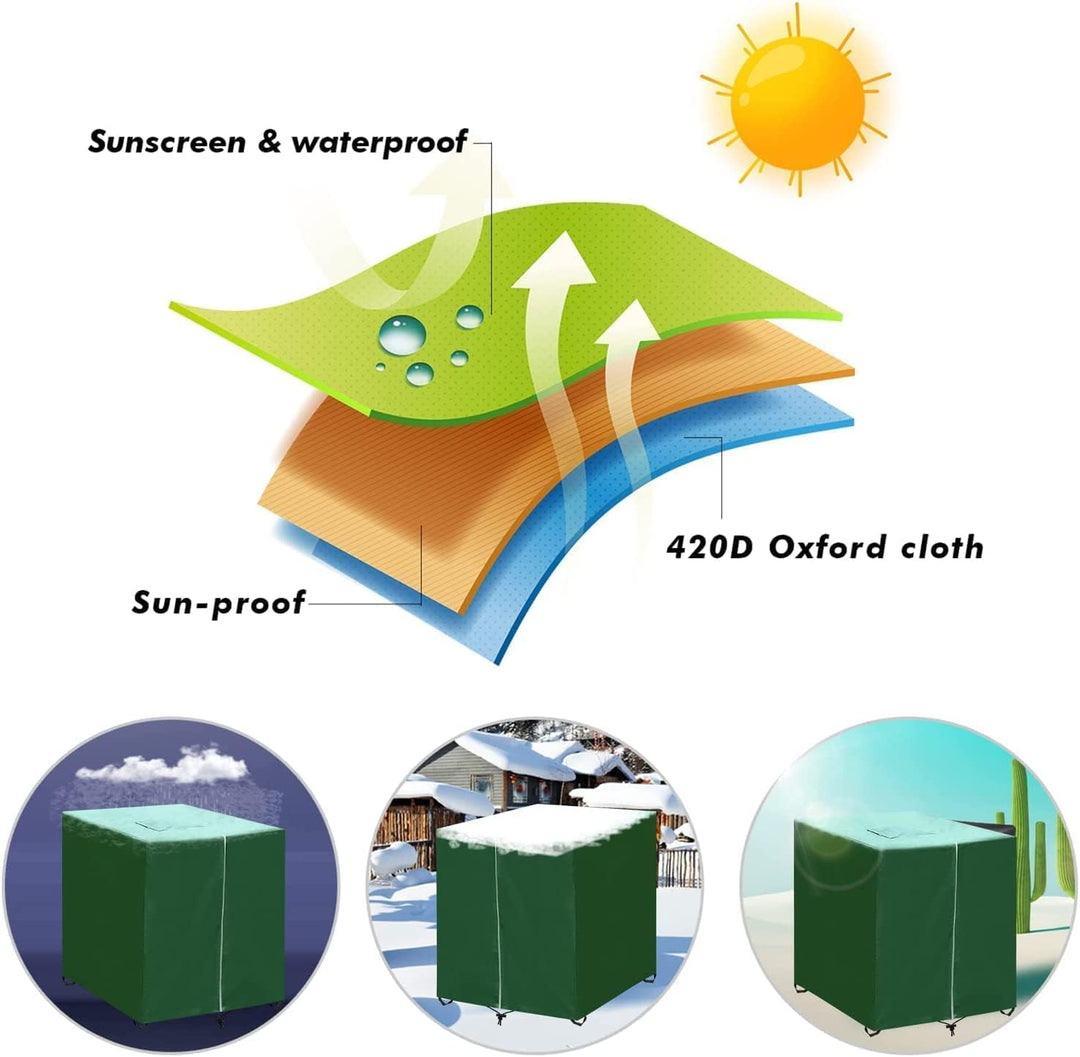 DWcouple IBC Tank Abdeckung,Wassertank Staubdichte Anti-UV-Schutzabdeckung,Grün Abdeckplane für Wass