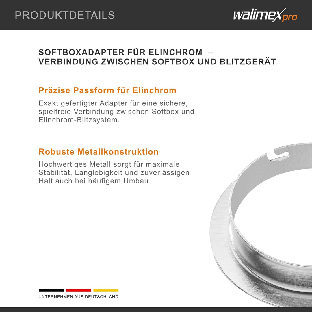 Walimex Softboxadapter für Elinchrom (Aussendurchmesser: 15,2 cm)