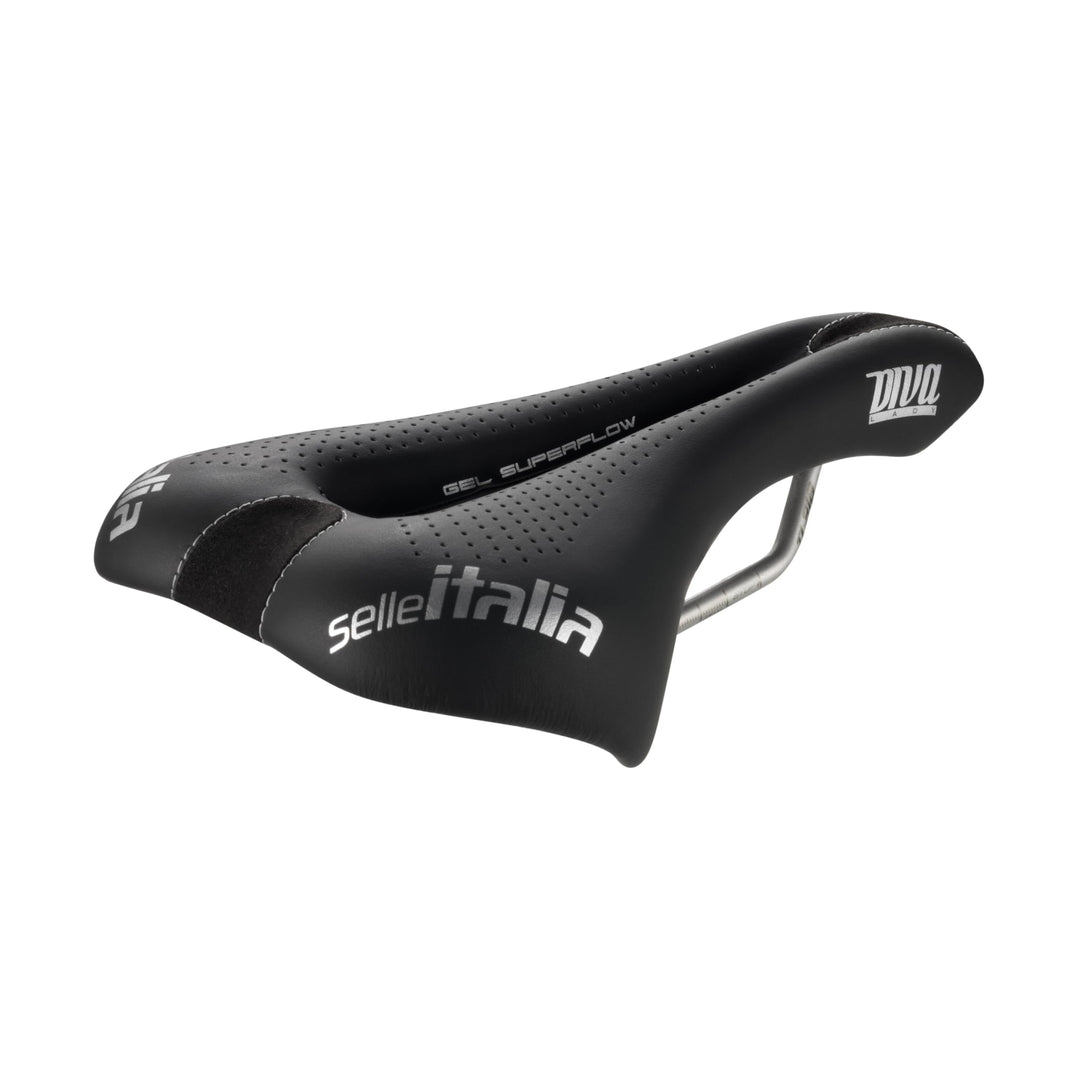 Selle Italia Unisex – Erwachsene Diva Gel Superflow Sattel L Schwarz, L Schwarz