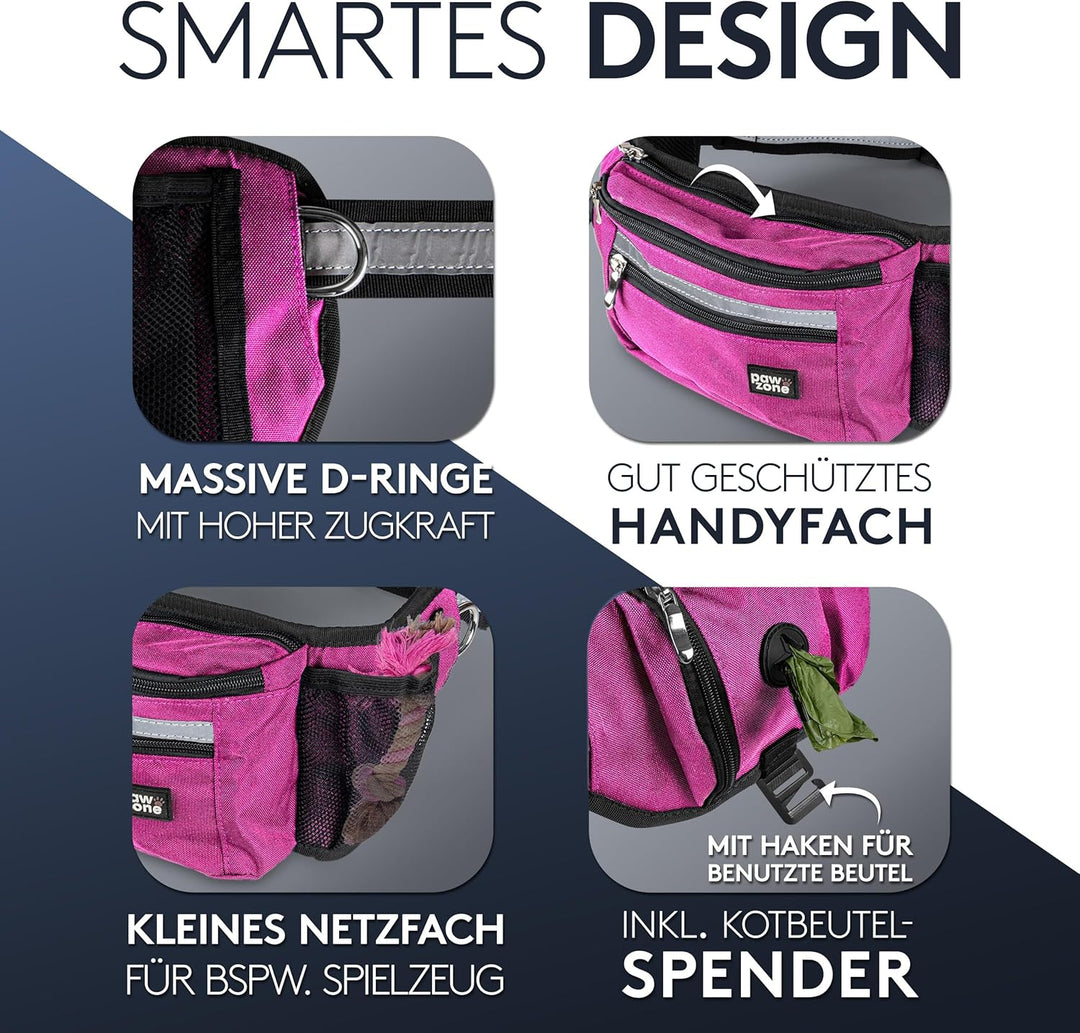 PAWZONE Futterbeutel Hunde - Leckerlibeutel für Hunde - Bauchtasche für Hunde Zubehör - Leckerlitasc