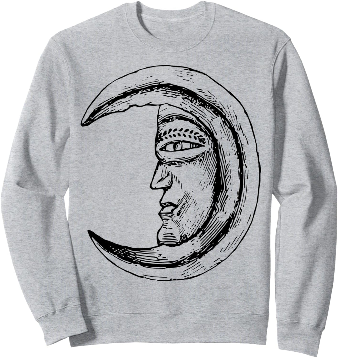 Halbmond Gesicht Mond Sweatshirt