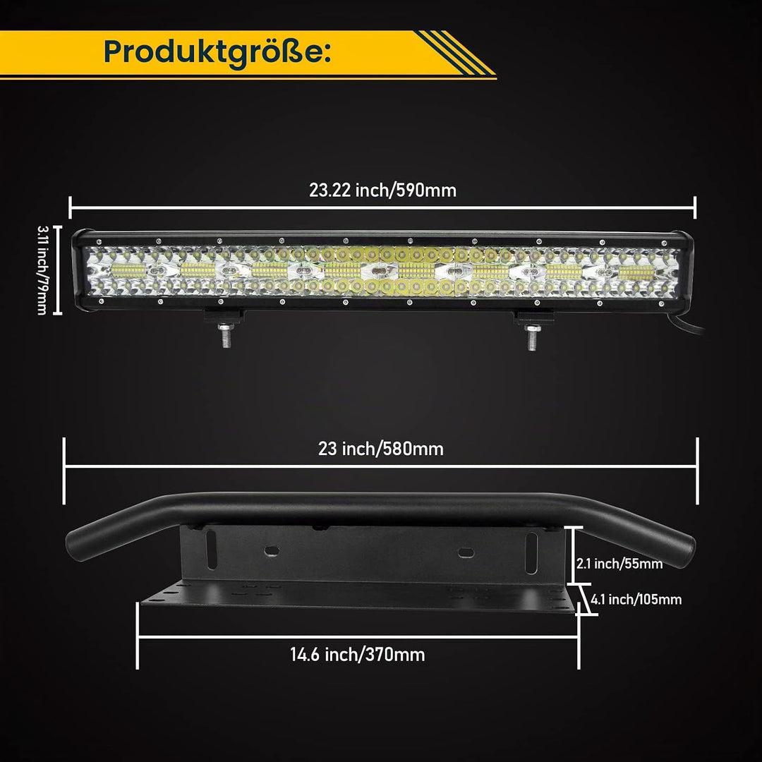 Willpower 23 Zoll 58CM 480W Led Arbeitsscheinwerfer Bar + Kennzeichenhalter + Kabelbaum Led Scheinwe