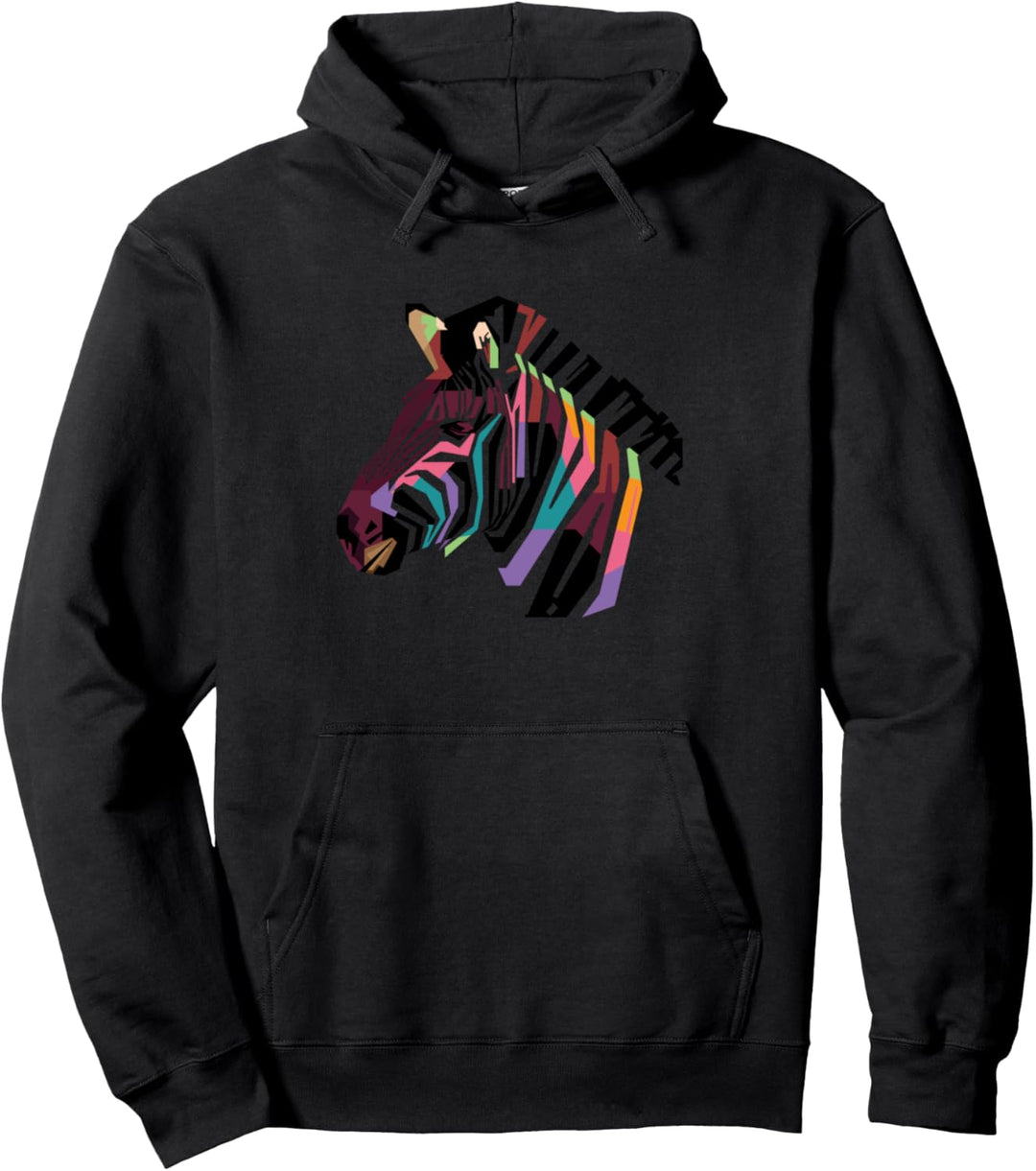 Buntes Zebra Pullover Hoodie