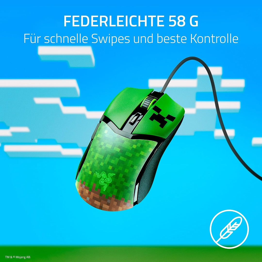 Razer Cobra Minecraft Edition - Leichte kabelgebundene Gaming-Maus - 8500 DPI Sensor (58g, optische