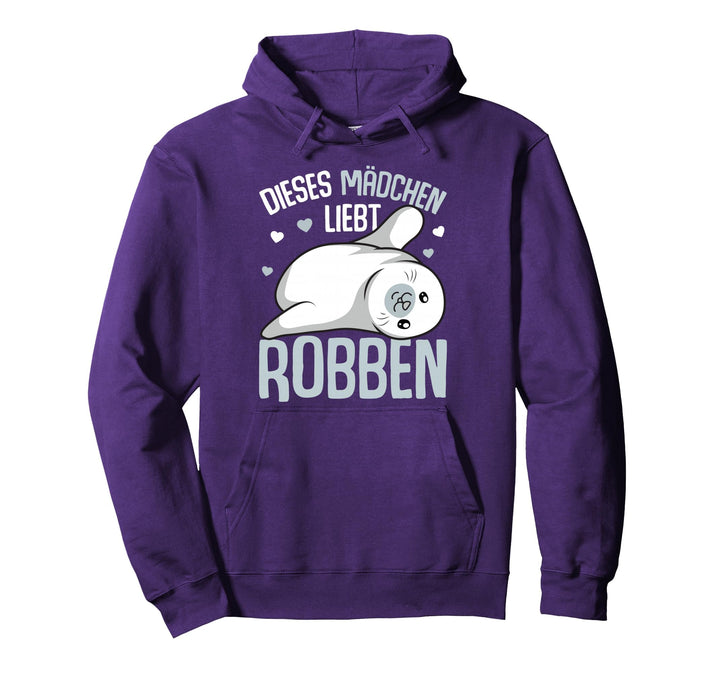 Robbe Seehund Seelöwe Robben Mädchen Kinder Pullover Hoodie