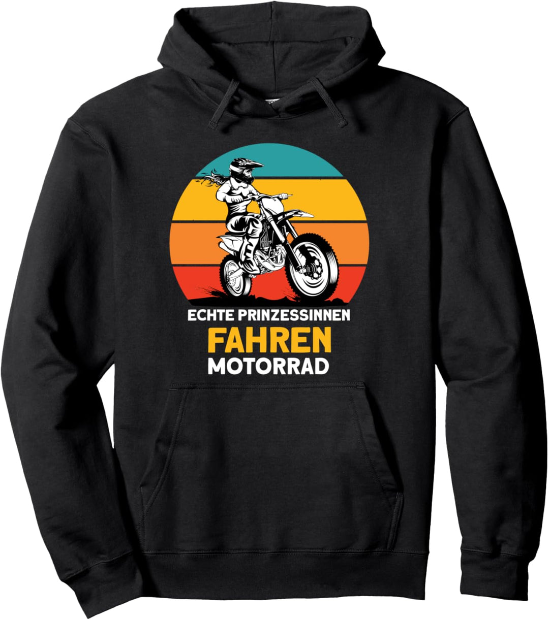 Echte Prinzessinnen fahren Motorrad lustiges Bikerin Pullover Hoodie