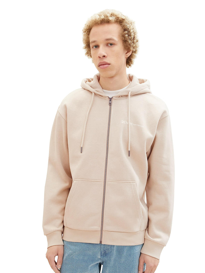 TOM TAILOR Denim Herren Zipper Hoodie Jacket 1038737 M 11704-silver Ecru, M 11704-silver Ecru
