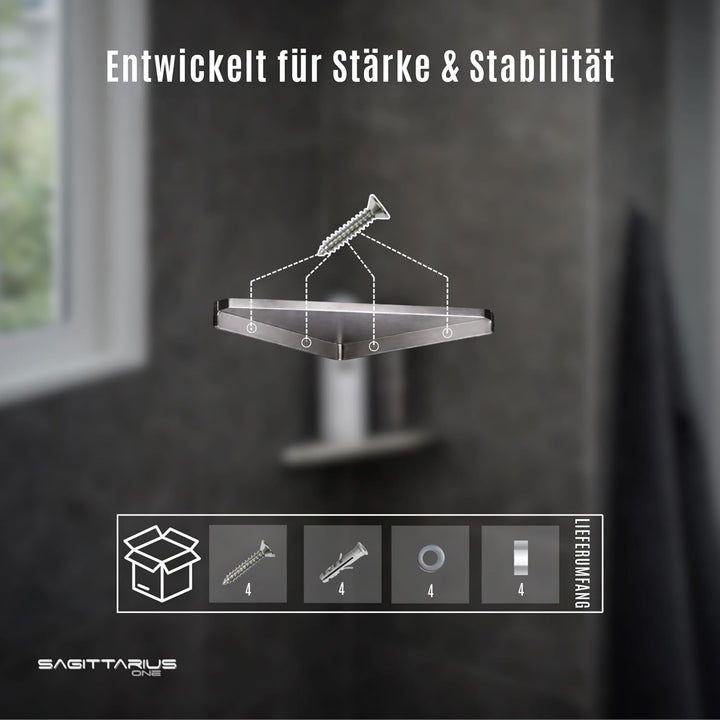 280S1 Shower Shelf – Duschkorb Ecke, Eckregal Dusche aus SUS304 Edelstahl, Poliert, Duschablage, Sha