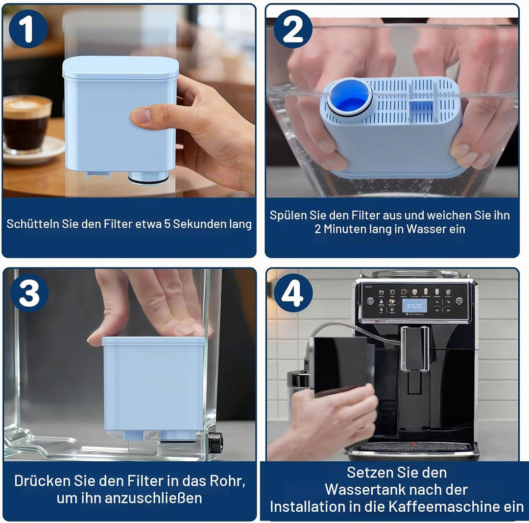 4 Stück Wasserfilter für Philips Saeco AquaClean CA6903,Kompatibel mit Philips 3100, 4000, 5000, Xel