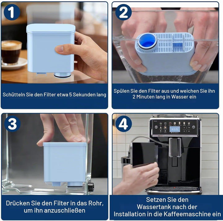 4 Stück Wasserfilter für Philips Saeco AquaClean CA6903,Kompatibel mit Philips 3100, 4000, 5000, Xel