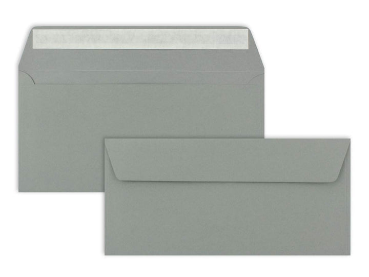 50 Brief-Umschläge DIN Lang - Graphitgrau/Dunkelgrau - 110 g/m² - 11 x 22 cm - sehr formstabil - Haf