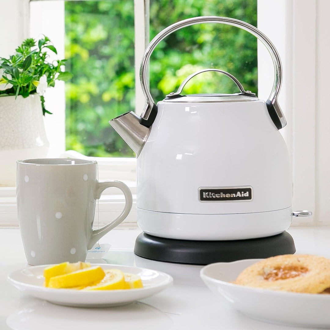 KitchenAid CLASSIC Wasserkocher mit 1,25 L Fassungsvermögen, 1.25 L, weiss, Weiss