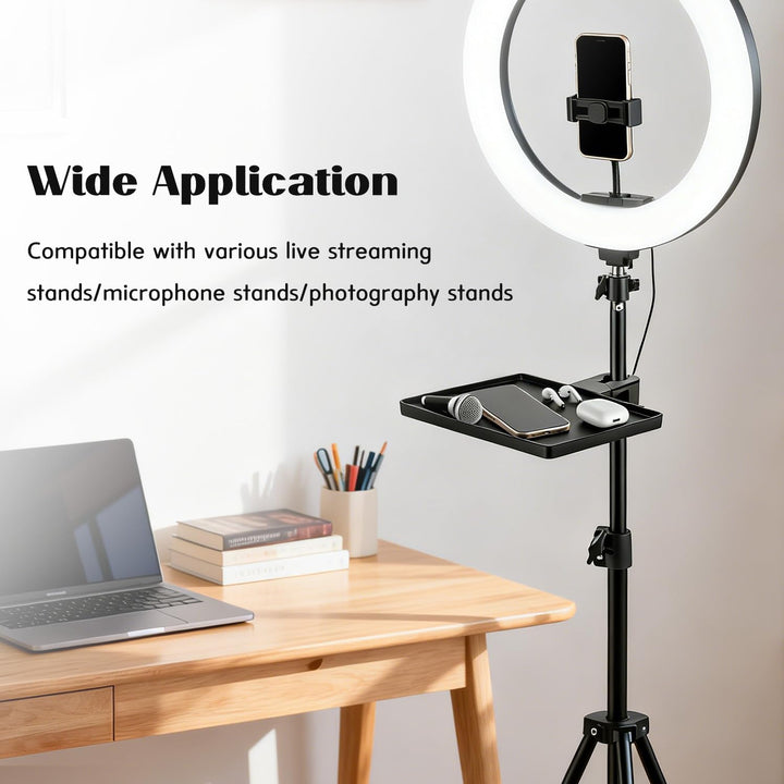 Microphone Stand Ablage, 27 x 28 x 3,5 cm Mikrofonständer Tablett Krabbenklemme Tisch Mikrofonstände