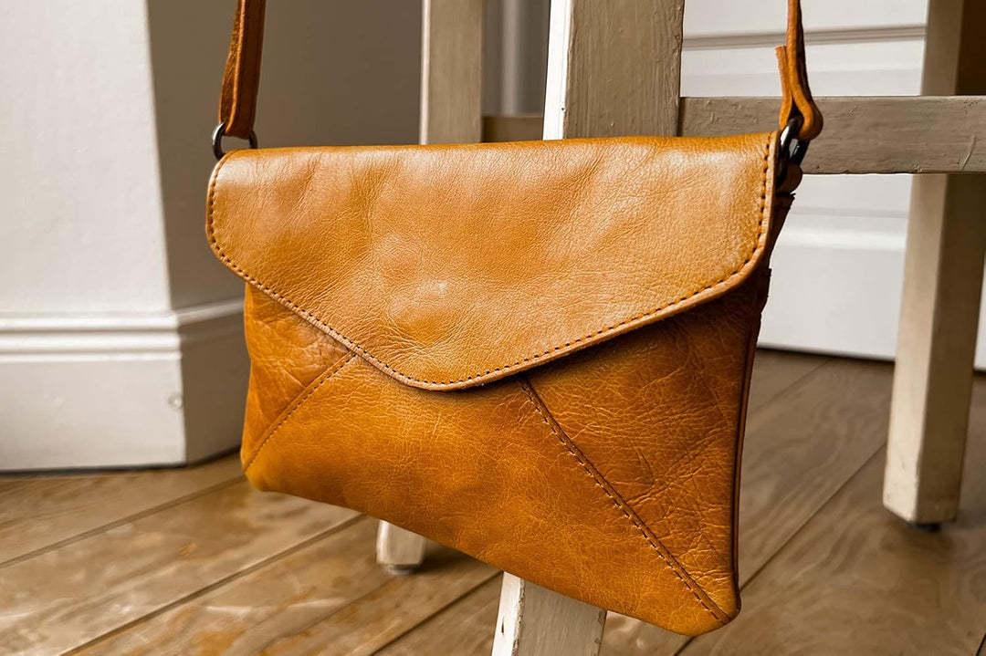 Gusti Umhängetasche Leder - Karisma Handtasche Ledertasche Vintage Braun, Braun