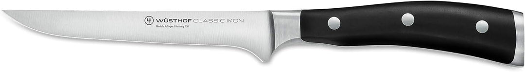 WÜSTHOF Classic Ikon Ausbeinmesser 14 cm &amp; Classic Ikon Gemüsemesser 12 cm, Schwarz Bundle mit Gemüs
