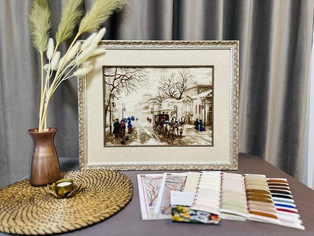 Riolis Kreuzstich-Set, Motiv: antike Strasse, Braun, OSFA