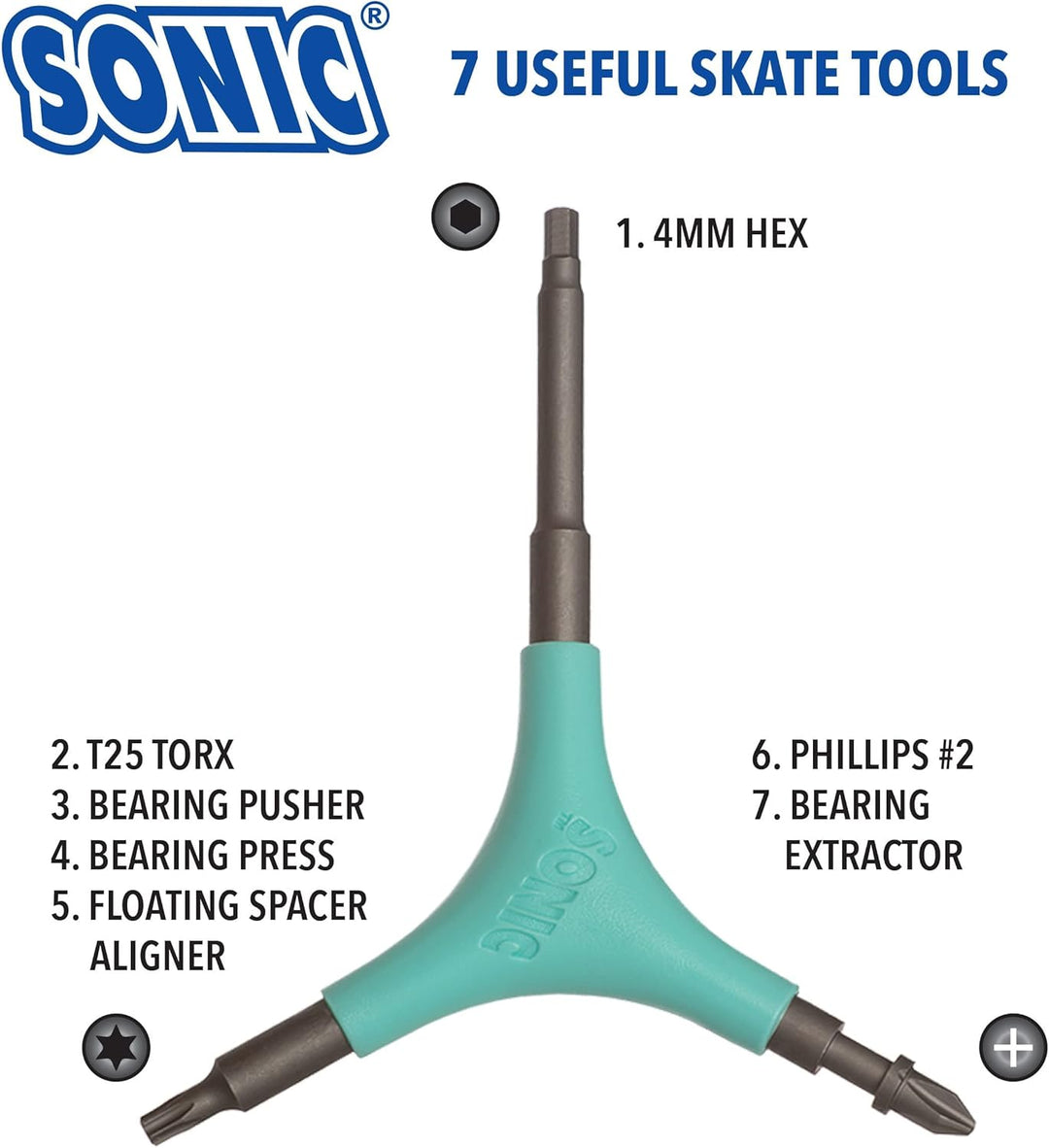Sonic Pro Inline-Skate-Werkzeug + H (4 mm Sechskant)