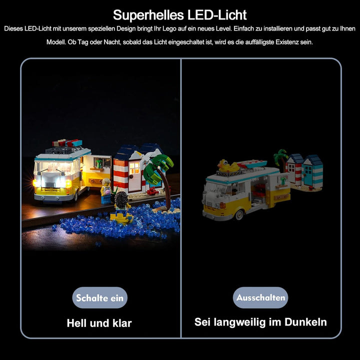 Led Licht Set für Lego Creator 31138 Strandcampingbus Bauset (Kein Lego-Modell), Dekorations Led Bel