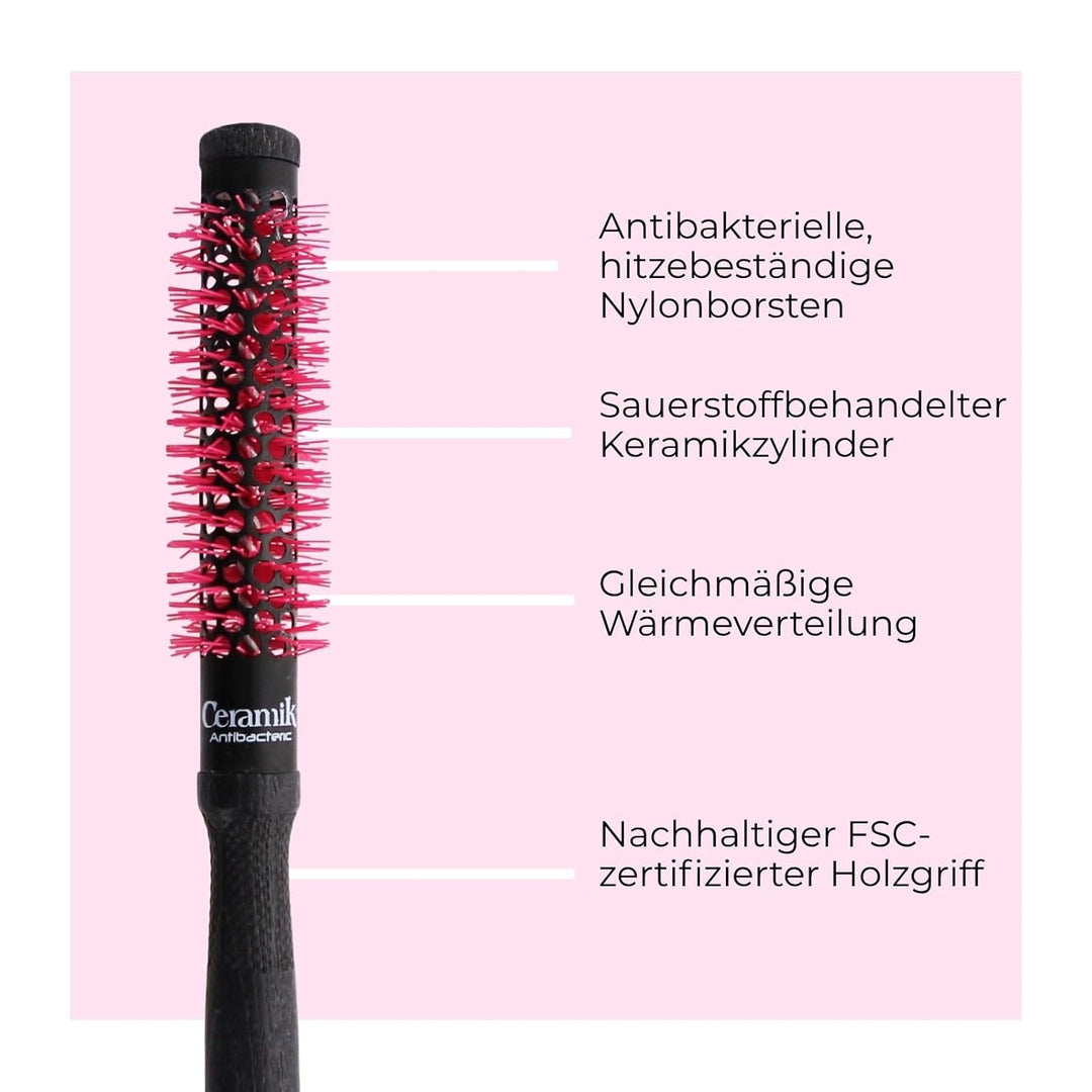 TEK - Professional Line - Antibakterielle Thermobürste mit Keramikwinde, kurzes Haar - 18mm 18 mm, 1