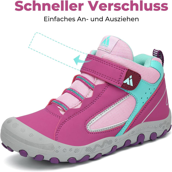 Mishansha Kinder Wanderschuhe Trekking Wanderstiefel Outdoor Trekkingschuhe 24 EU Verkehr Violett, 2