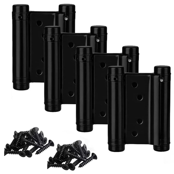 Türscharniere aus Edelstahl, 7,6 cm, automatisch, verstellbar, 76 mm, Schwarz, 2 Paar
