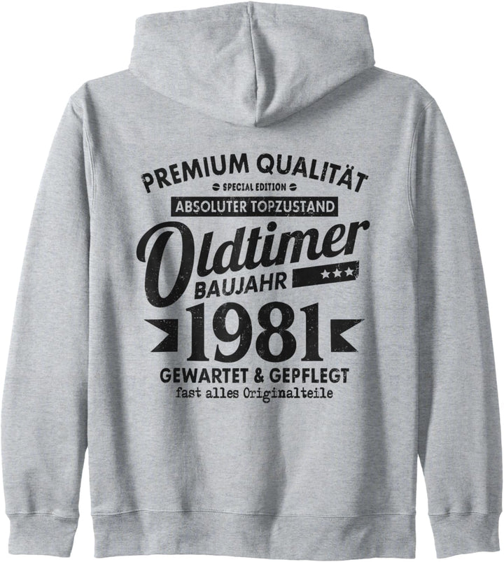 Vintage Oldtimer Baujahr 1981 Gewartet Gepflegt Geburtstag Kapuzenjacke