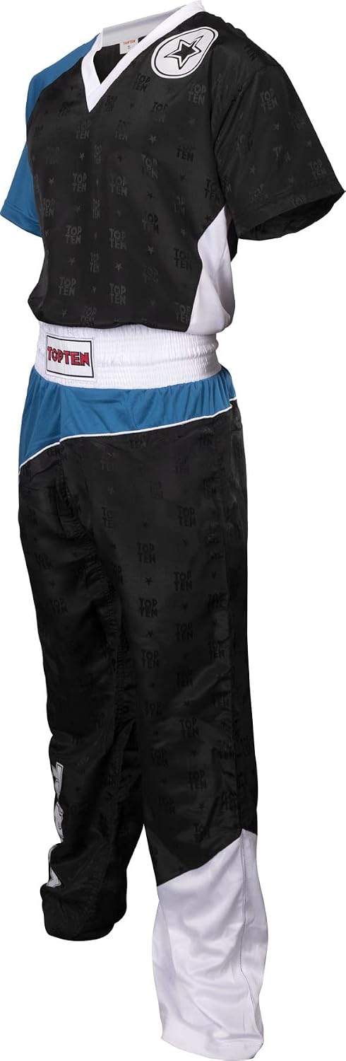 TopTen Kickboxuniform „Bow“ Schwarz - Blau - Weiss XXL, Schwarz - Blau - Weiss XXL