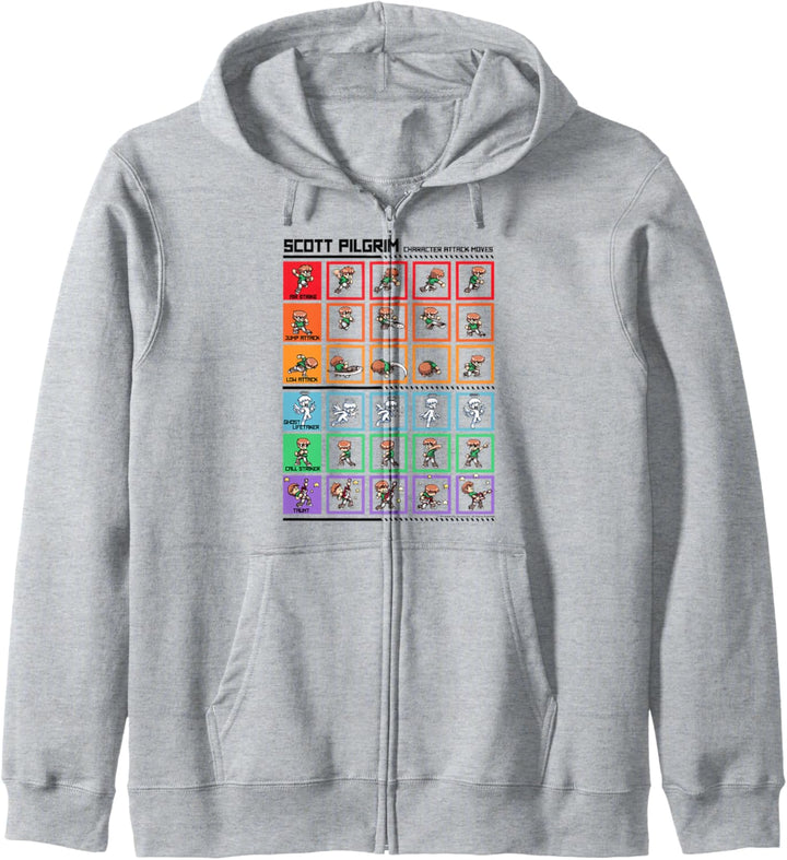 Scott Pilgrim Vs. The World Pilgrim Fight Moves Grid Kapuzenjacke