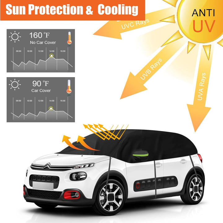 Halbe Autoabdeckung Ersatz für Citroen C3 2009-2025, Softtop Dachschutz Autoabdeckung Wasserdicht, H