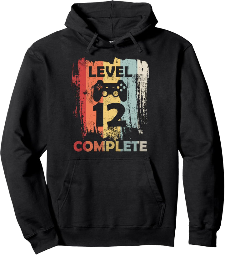 12. Geburtstag Junge Mädchen Gamer Zocker Level 12 Geschenk Pullover Hoodie