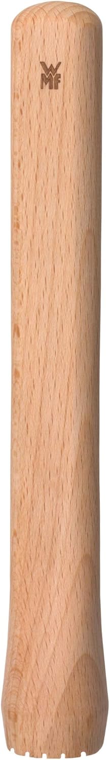 WMF Baric Cocktail Set 4-teilig, Barset mit Edelstahl Cocktail Shaker, Barmass, Eiszange, Holz Stöss
